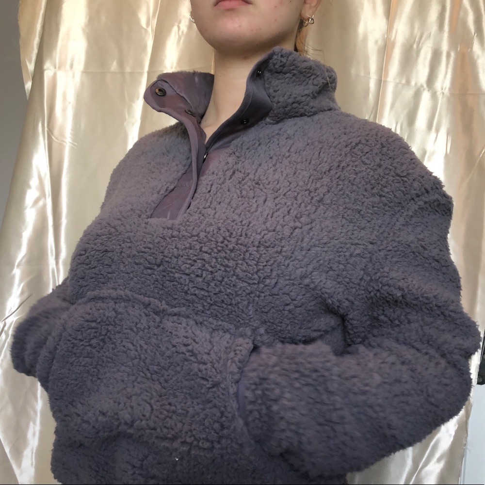 Super soft fluffy grey wallflower pullover